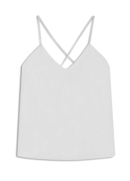 Blusa Acetinada Sleeveless Adjustment Branco