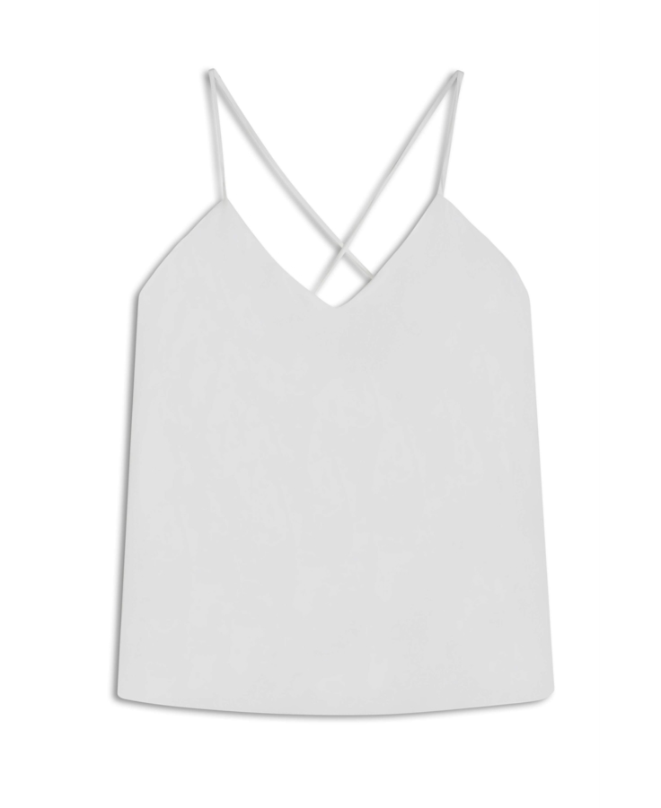 Blusa Acetinada Sleeveless Adjustment Branco