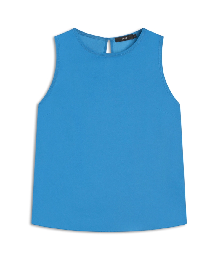 Blusa Acetinada Sleeveless Azul Bic