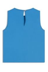 Blusa Acetinada Sleeveless Azul Bic