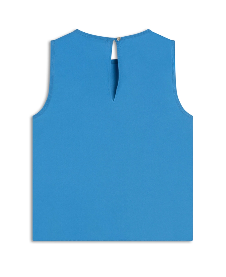 Blusa Acetinada Sleeveless Azul Bic