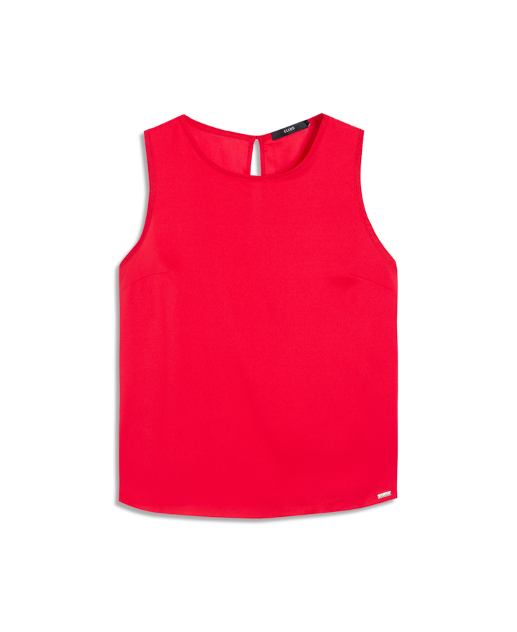 Blusa Acetinada Sleeveless Coral