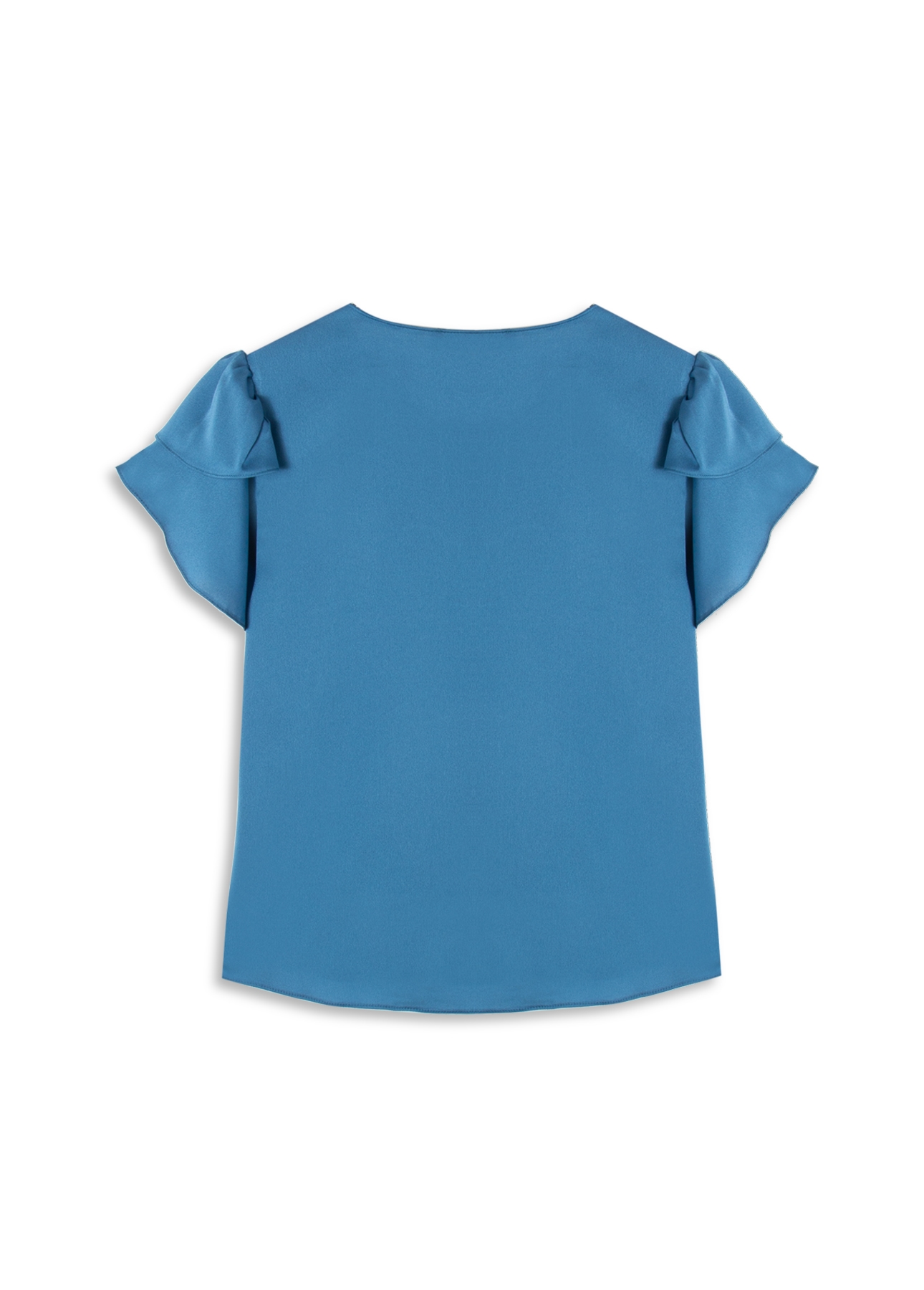 Blusa Acetinado Shirt Ruffle Oceano