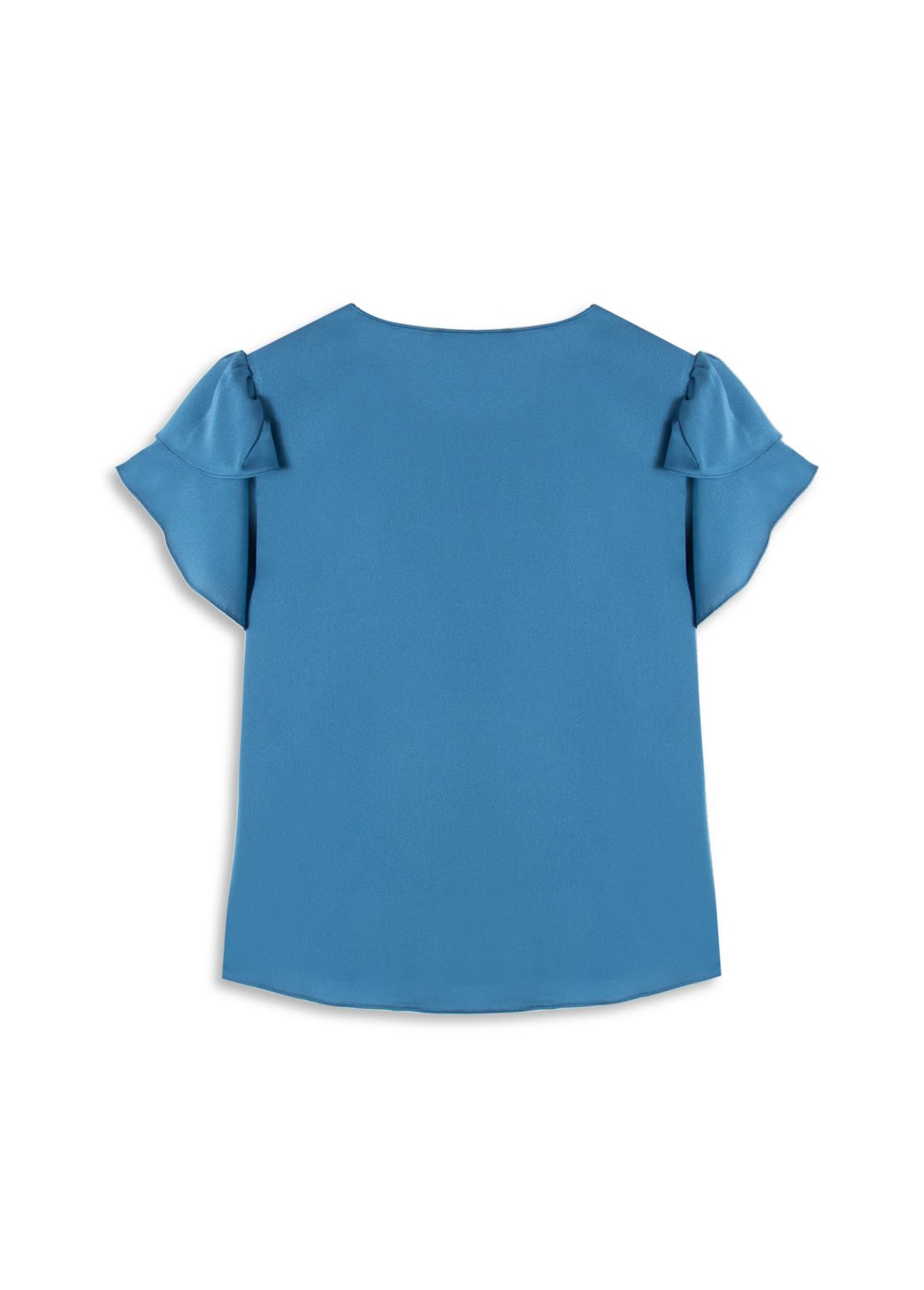 Blusa Acetinado Shirt Ruffle Oceano