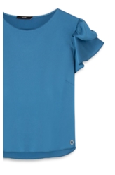 Blusa Acetinado Shirt Ruffle Oceano