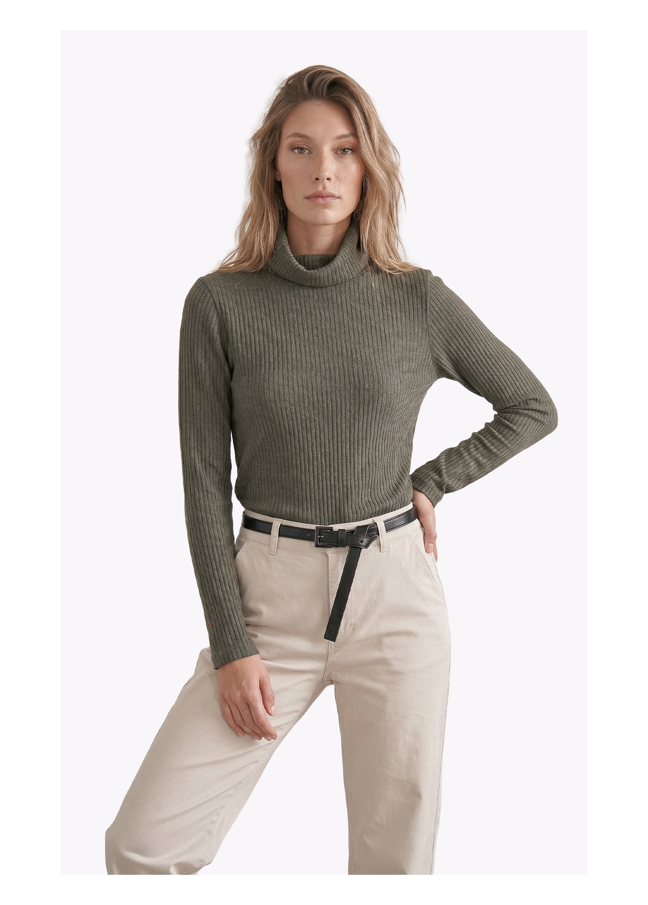 Blusa Alegra High Neck Verde Oliva