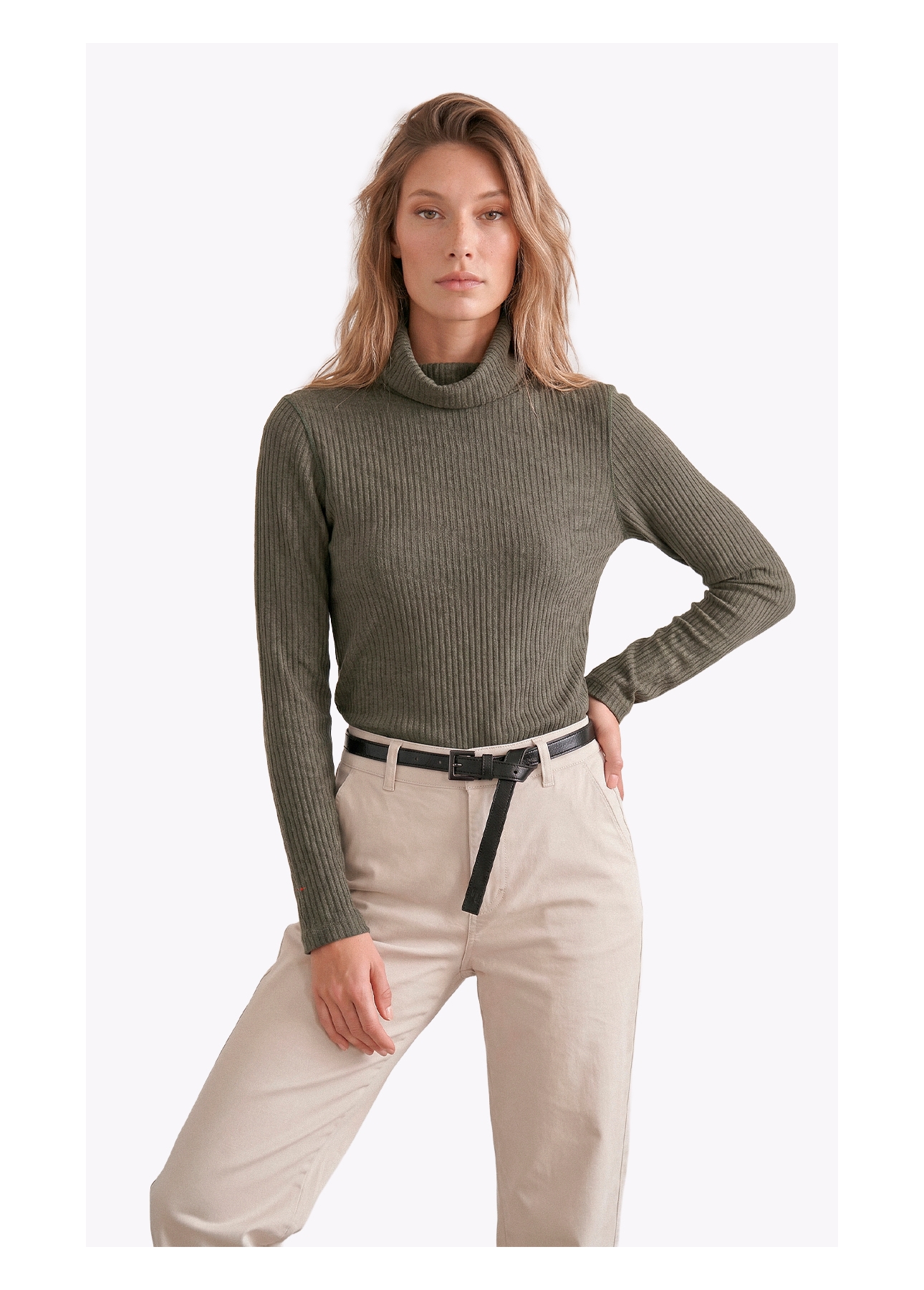 Blusa Alegra High Neck Verde Oliva