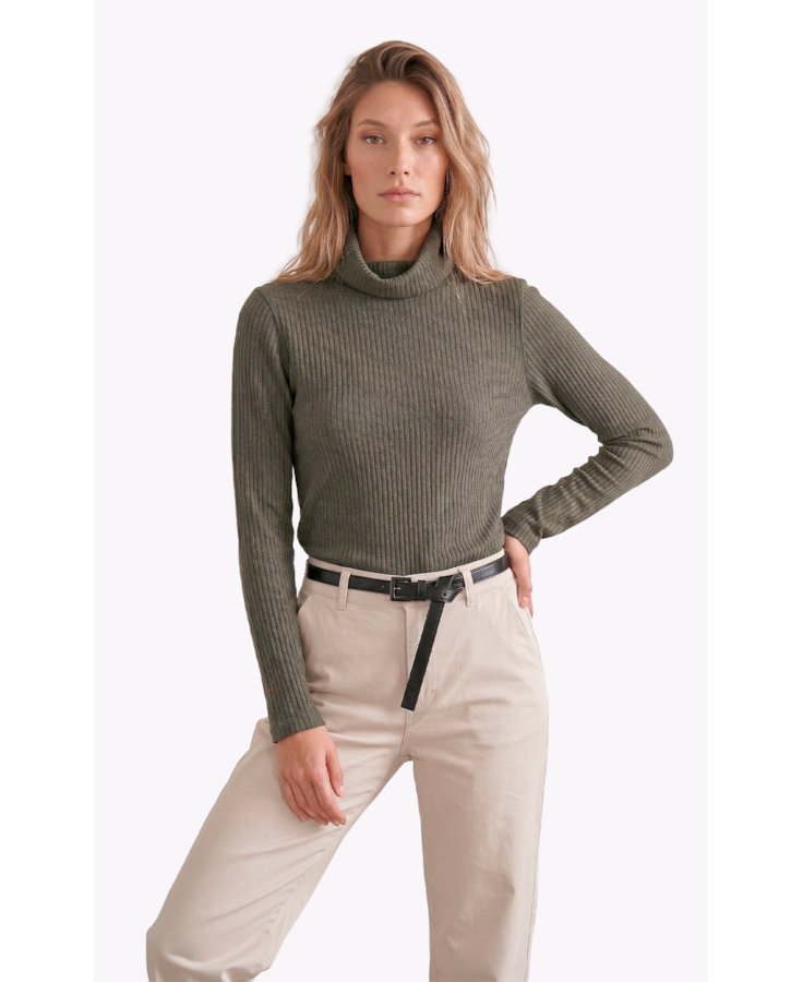 Blusa Alegra High Neck Verde Oliva