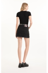 Blusa Baby Look Canelada Hotfix Preto