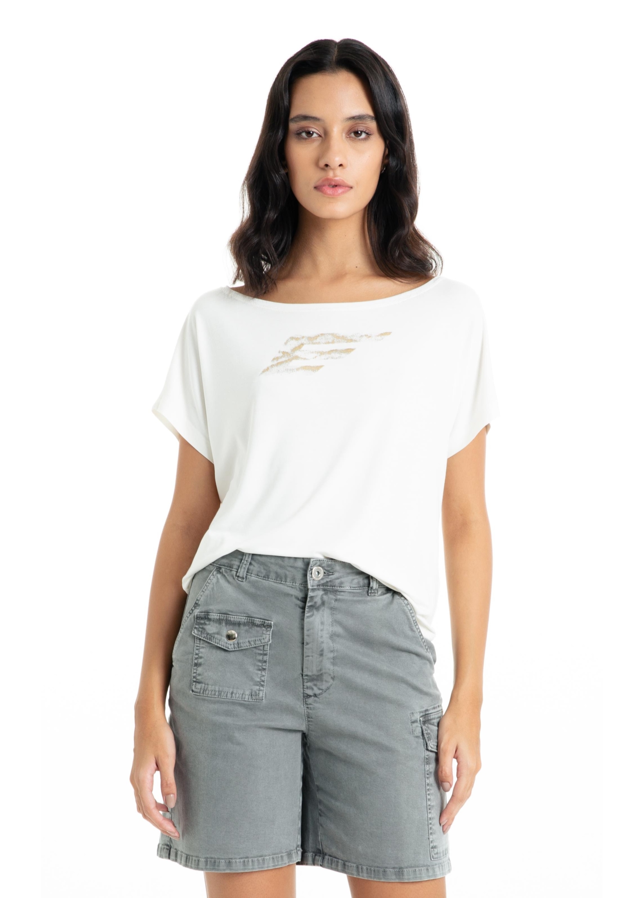 Blusa Baby Look Mini Viscolycra Off White