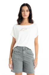 Blusa Baby Look Mini Viscolycra Off White