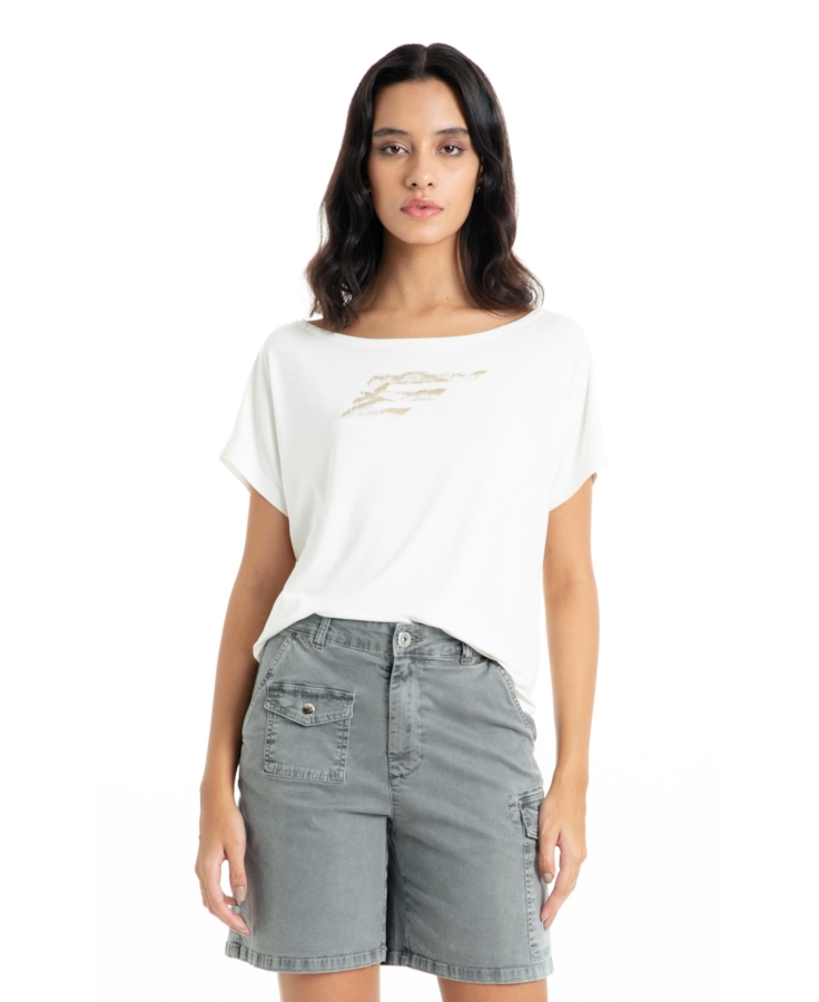 Blusa Baby Look Mini Viscolycra Off White