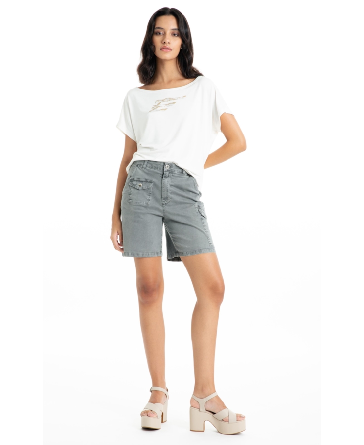 Blusa Baby Look Mini Viscolycra Off White