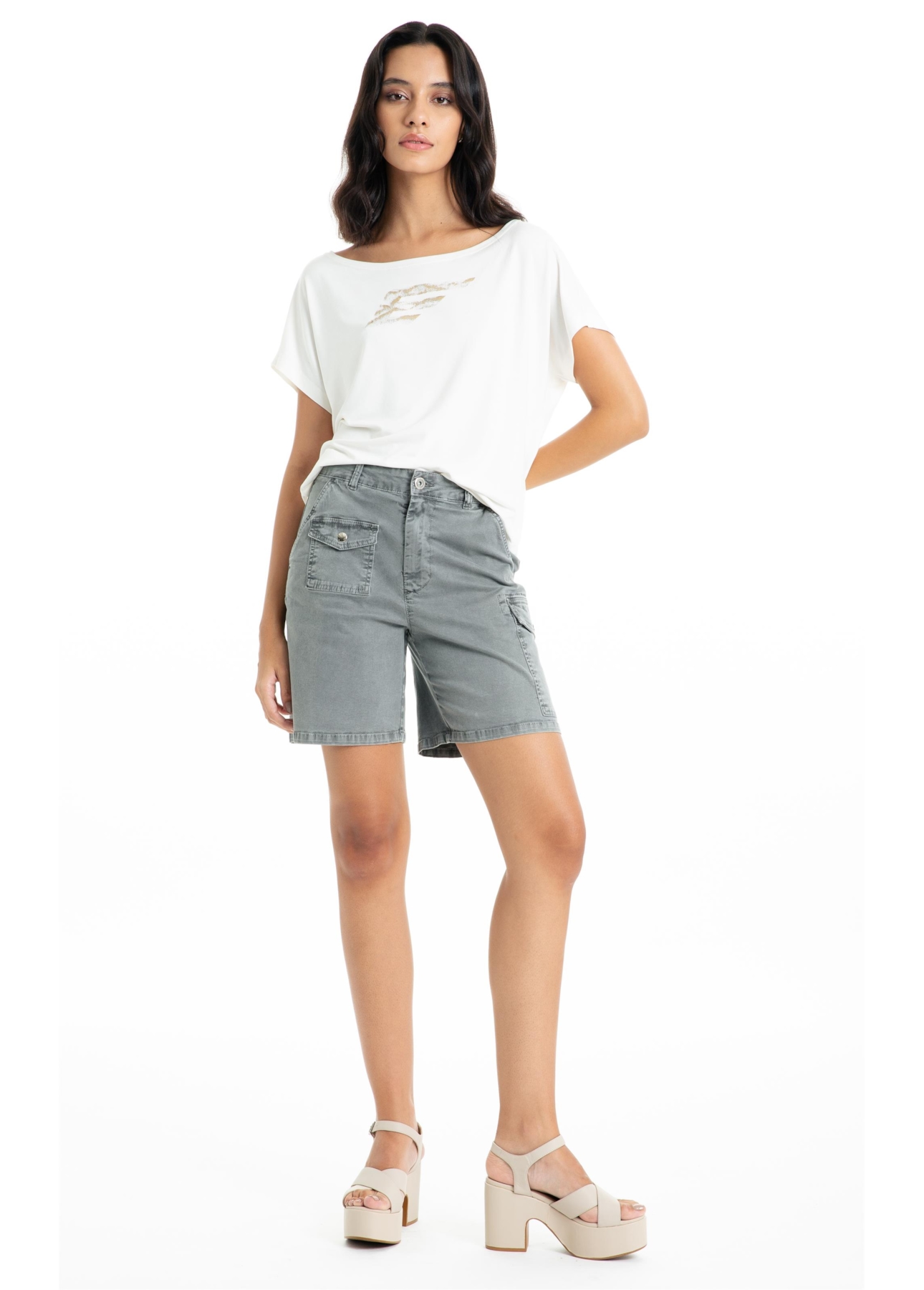 Blusa Baby Look Mini Viscolycra Off White