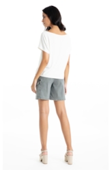 Blusa Baby Look Mini Viscolycra Off White