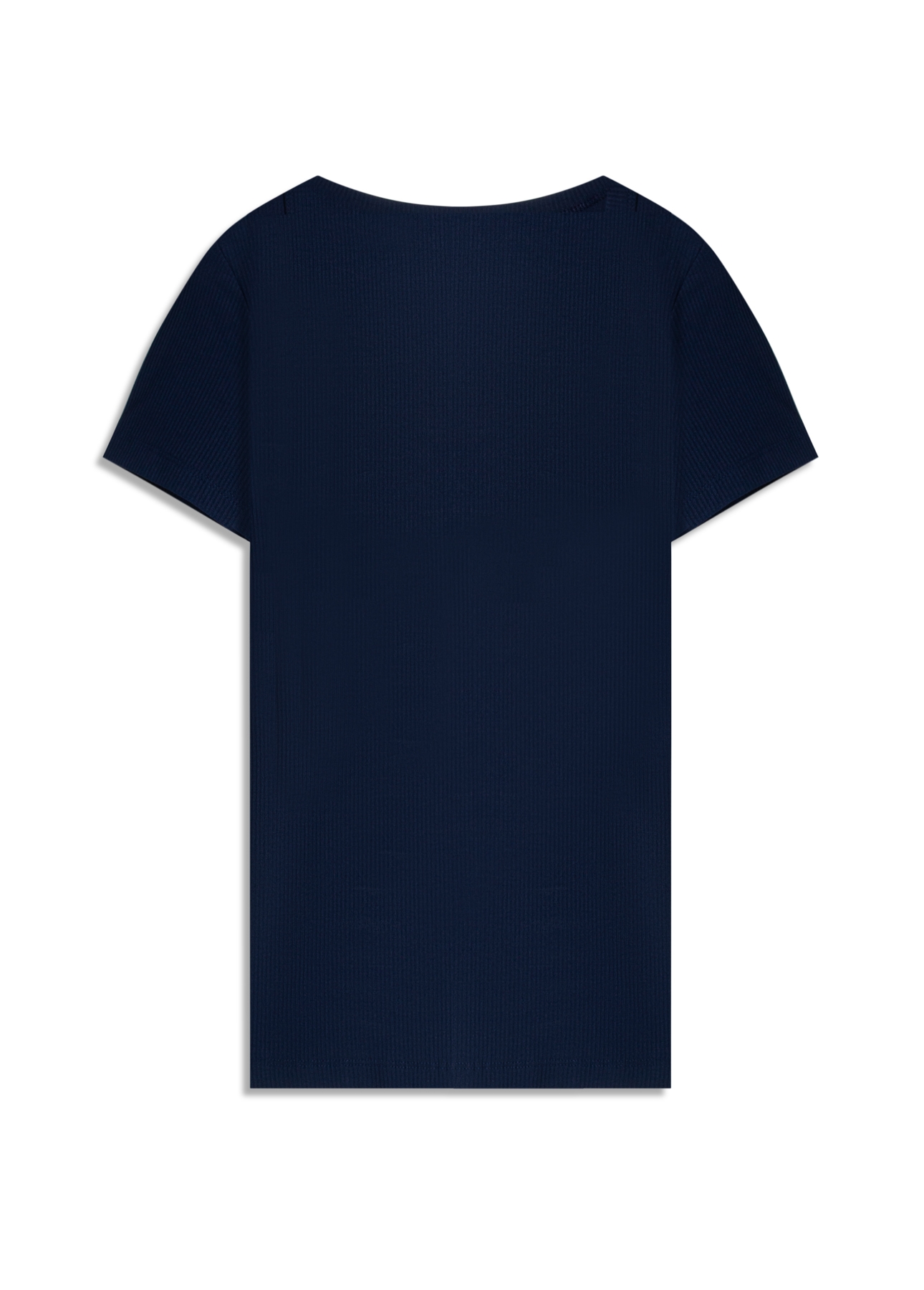 Blusa Baby Look Rib e Asa Mirror Hotfix Dark Navy