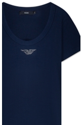 Blusa Baby Look Rib e Asa Mirror Hotfix Dark Navy