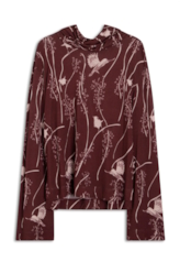 Blusa Bamboo Birds Sleeve Bell Vinho