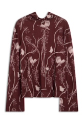 Blusa Bamboo Birds Sleeve Bell Vinho
