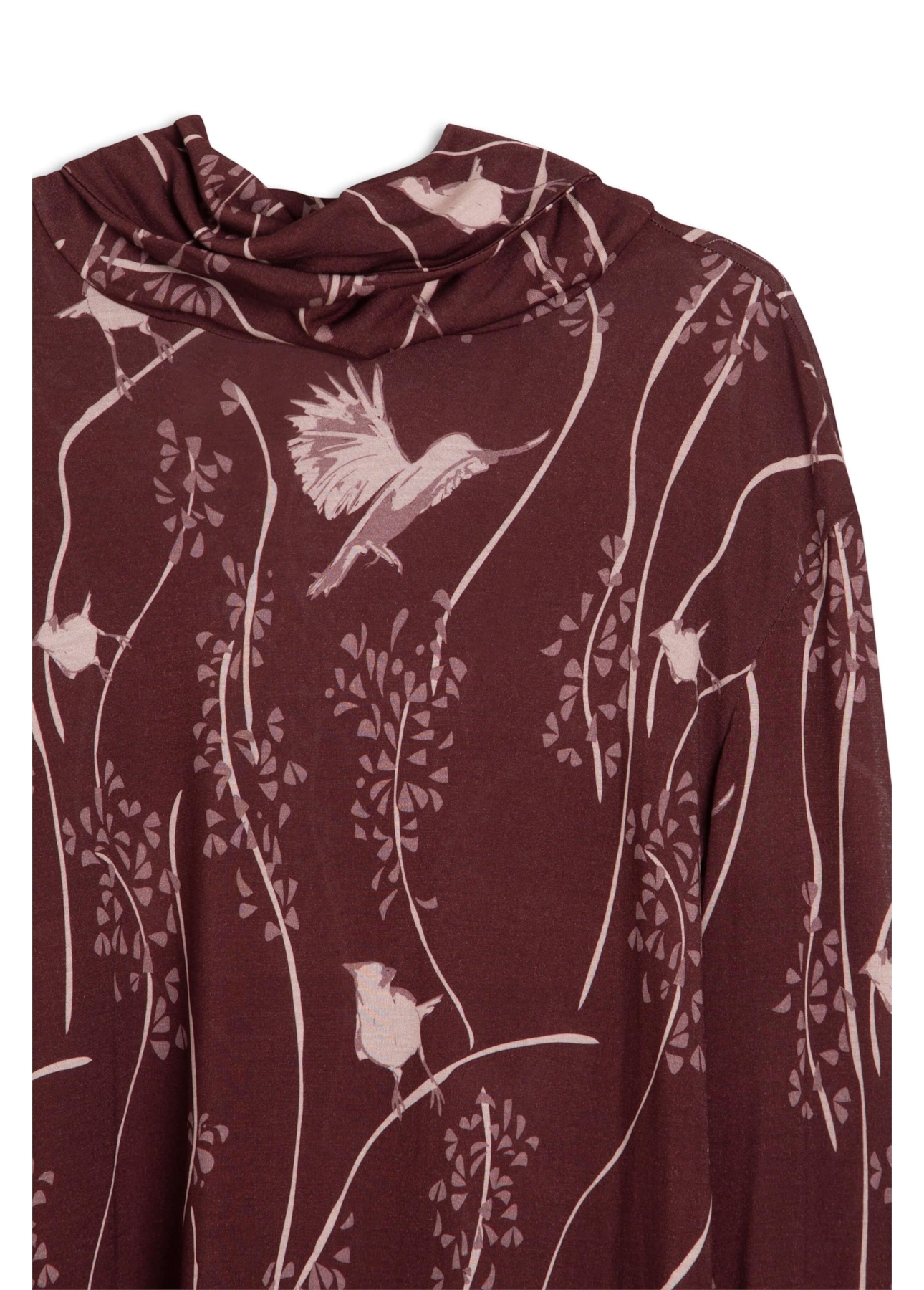 Blusa Bamboo Birds Sleeve Bell Vinho
