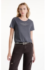 Blusa Barcelona Easa Hotfix Chumbo Mescla