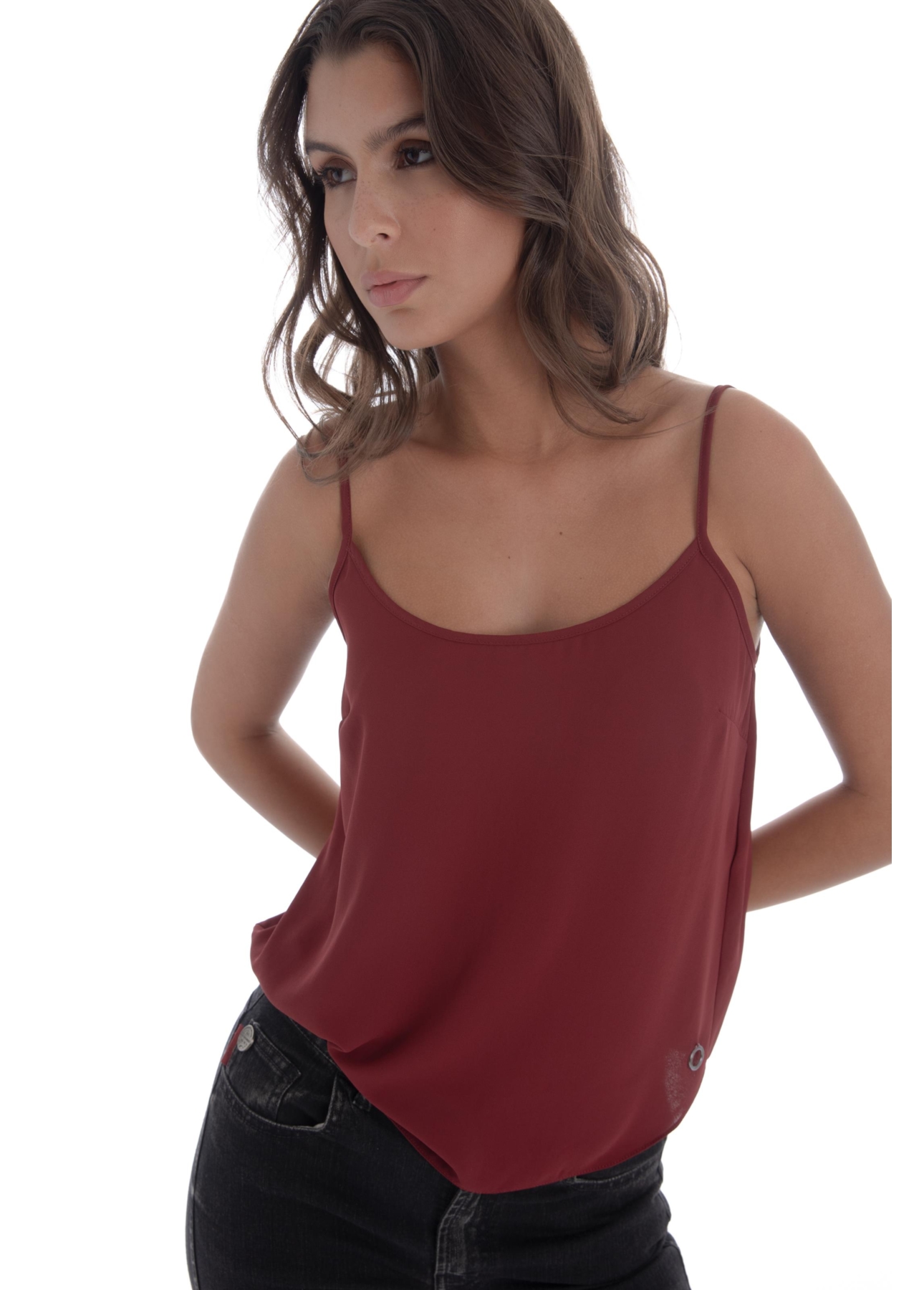 Blusa Beta Sleeveless Dark Wine