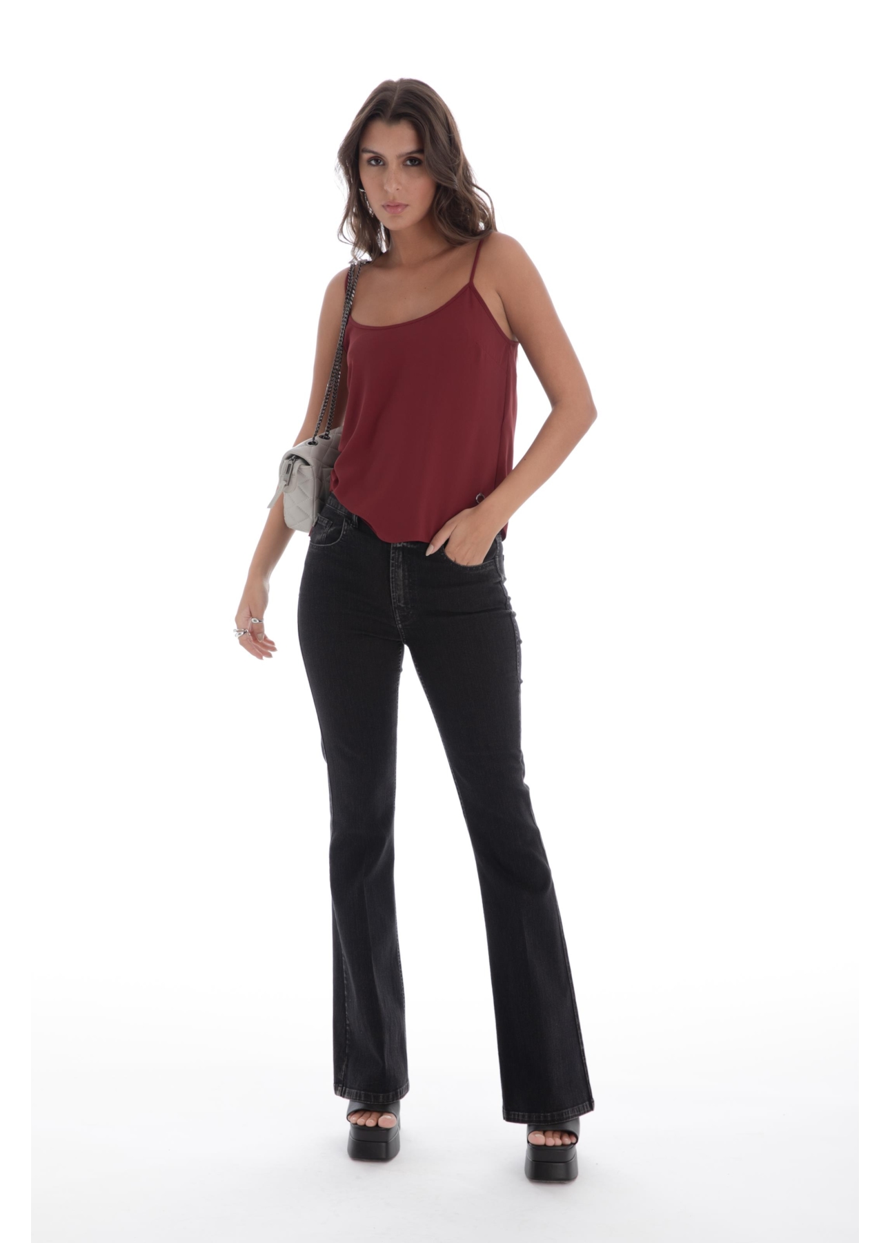 Blusa Beta Sleeveless Dark Wine