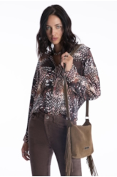 Blusa Beta Snake Buttons Estampado 1