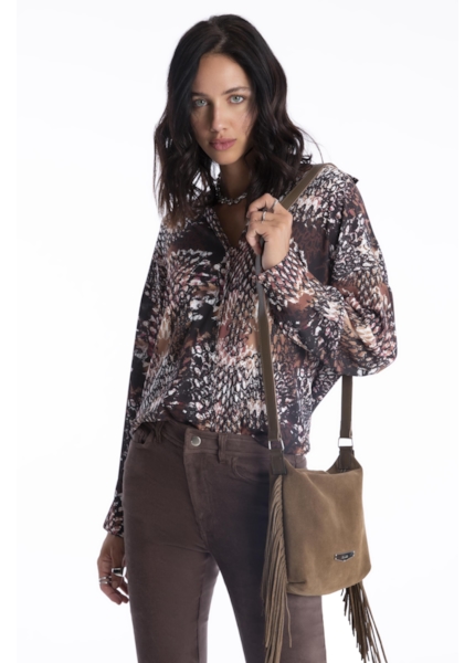 Blusa Beta Snake Buttons Estampado 1