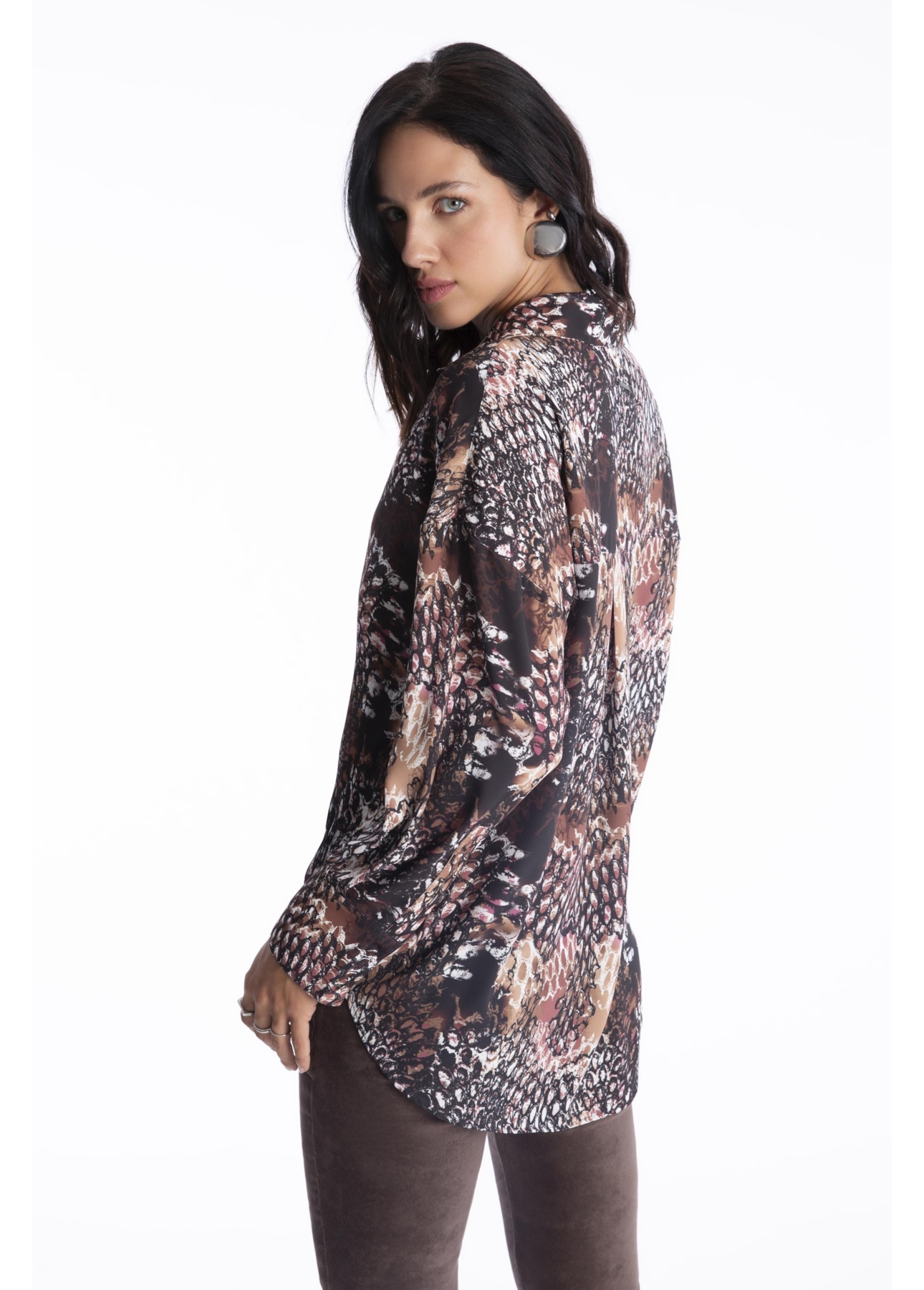 Blusa Beta Snake Buttons Estampado 1