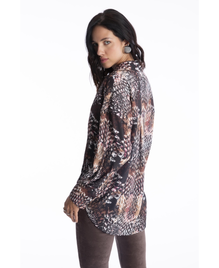 Blusa Beta Snake Buttons Estampado 1