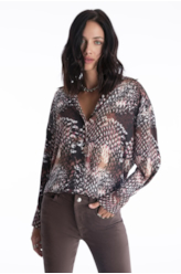 Blusa Beta Snake Buttons Estampado 1