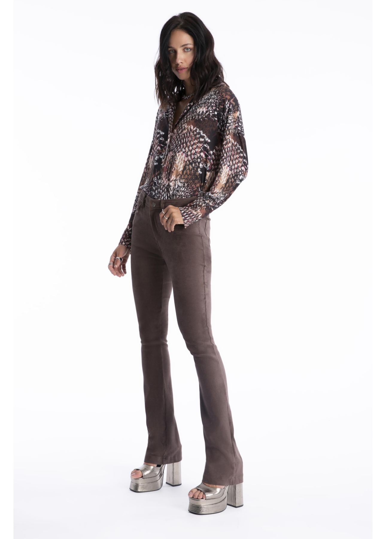 Blusa Beta Snake Buttons Estampado 1