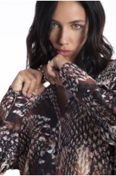 Blusa Beta Snake Buttons Estampado 1