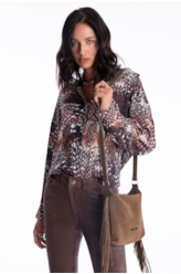 Blusa Beta Snake Buttons Estampado 1