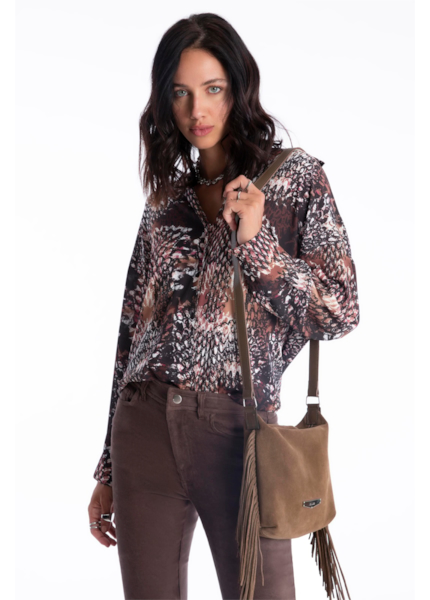 Blusa Beta Snake Buttons Estampado 1