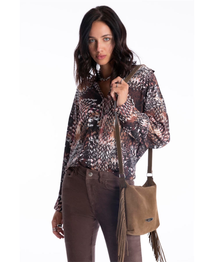 Blusa Beta Snake Buttons Estampado 1