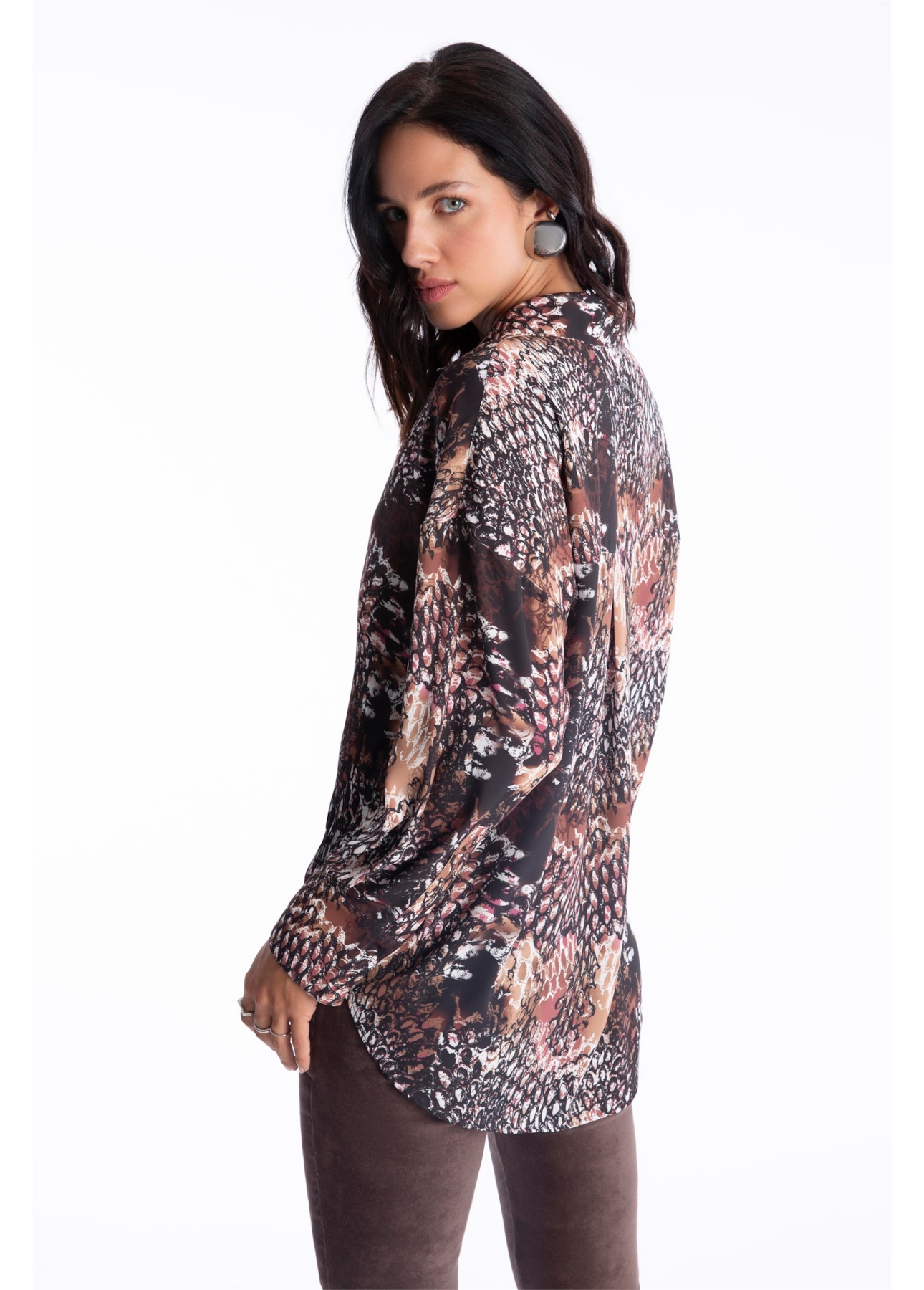 Blusa Beta Snake Buttons Estampado 1