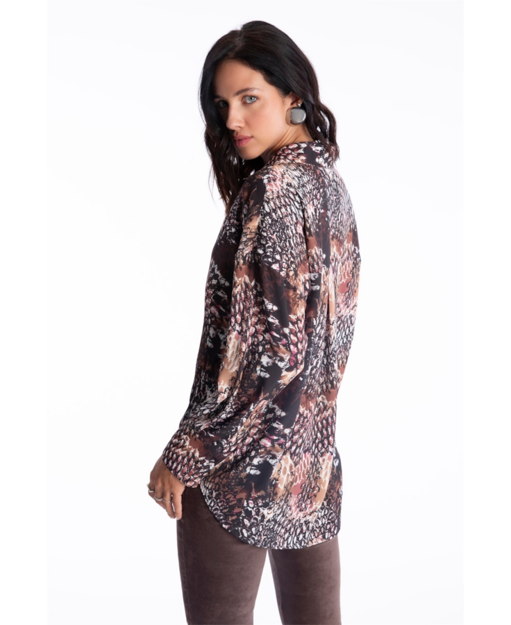 Blusa Beta Snake Buttons Estampado 1
