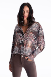 Blusa Beta Snake Buttons Estampado 1