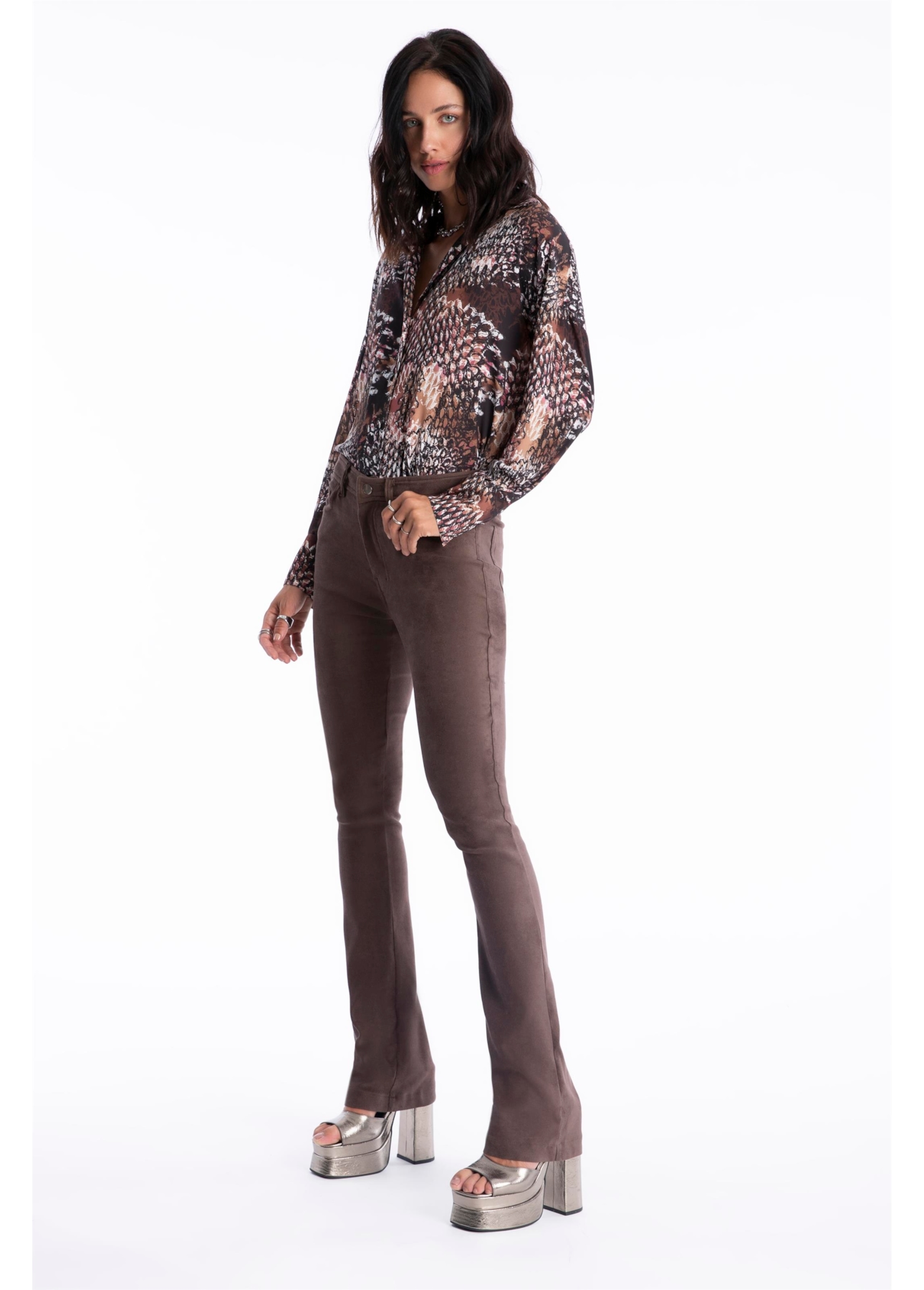 Blusa Beta Snake Buttons Estampado 1