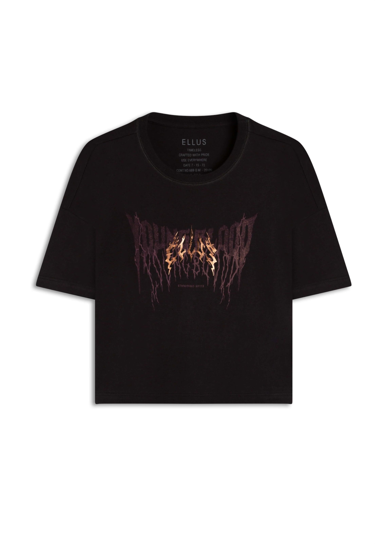 Blusa Boxy Cropped Young Blood Preto