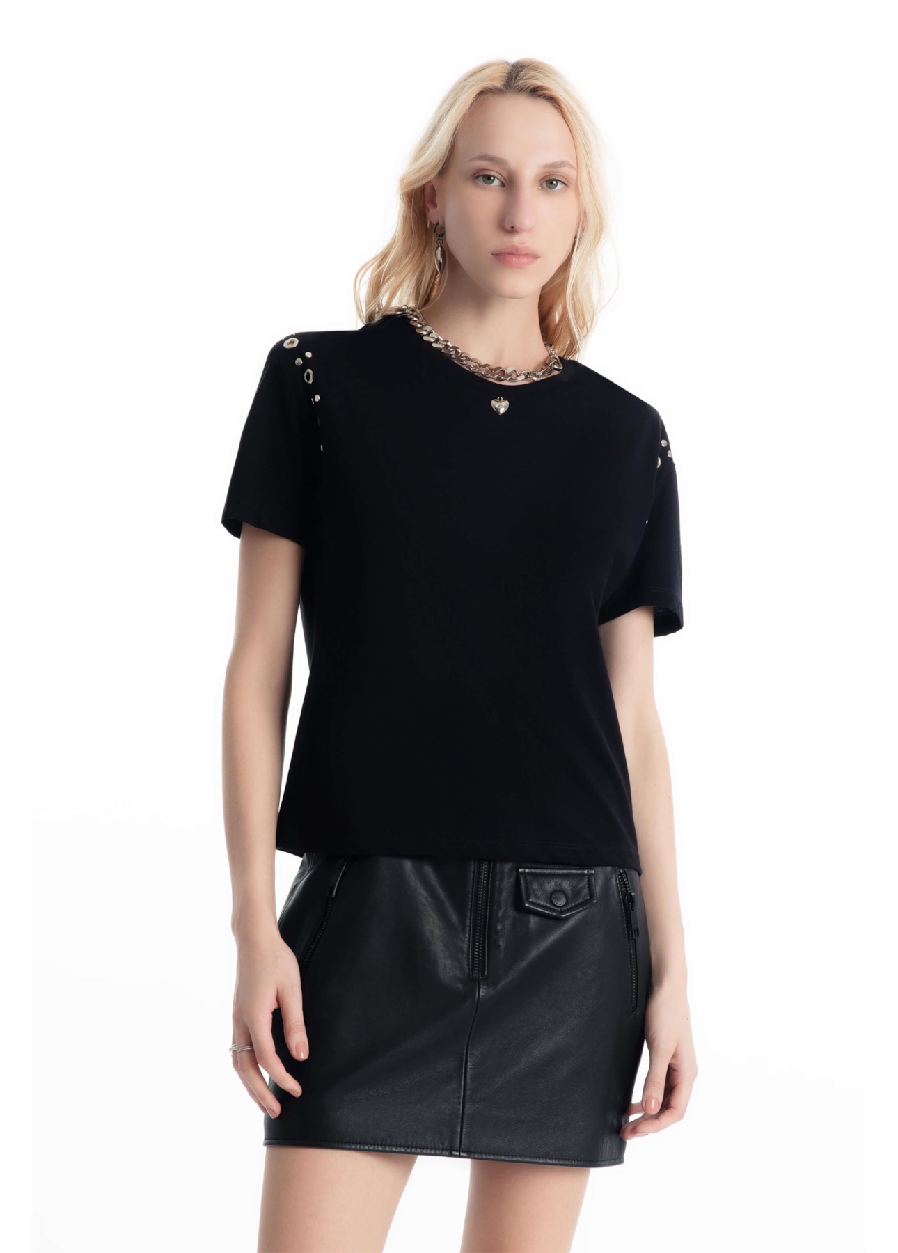 Blusa Boxy Eyelet Preto