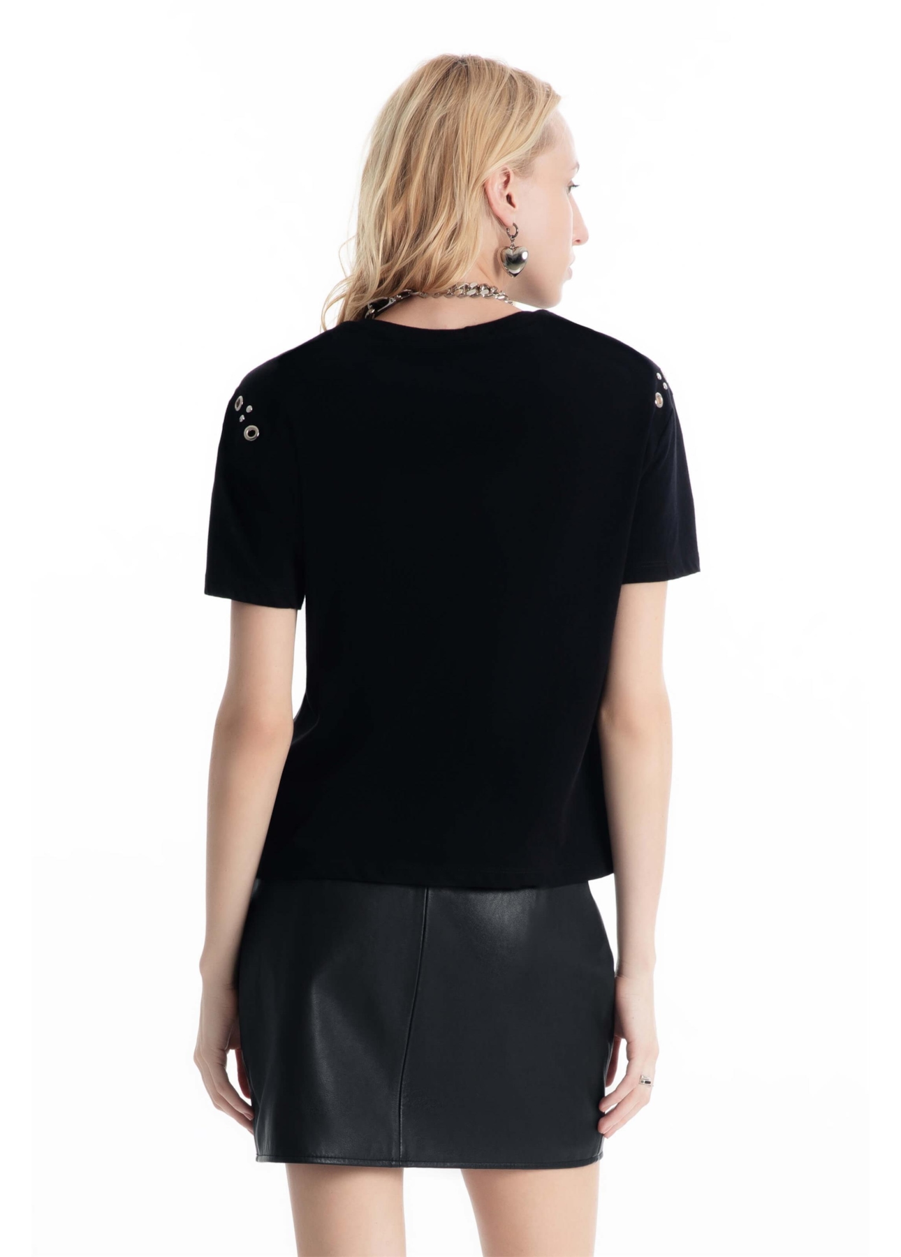 Blusa Boxy Eyelet Preto