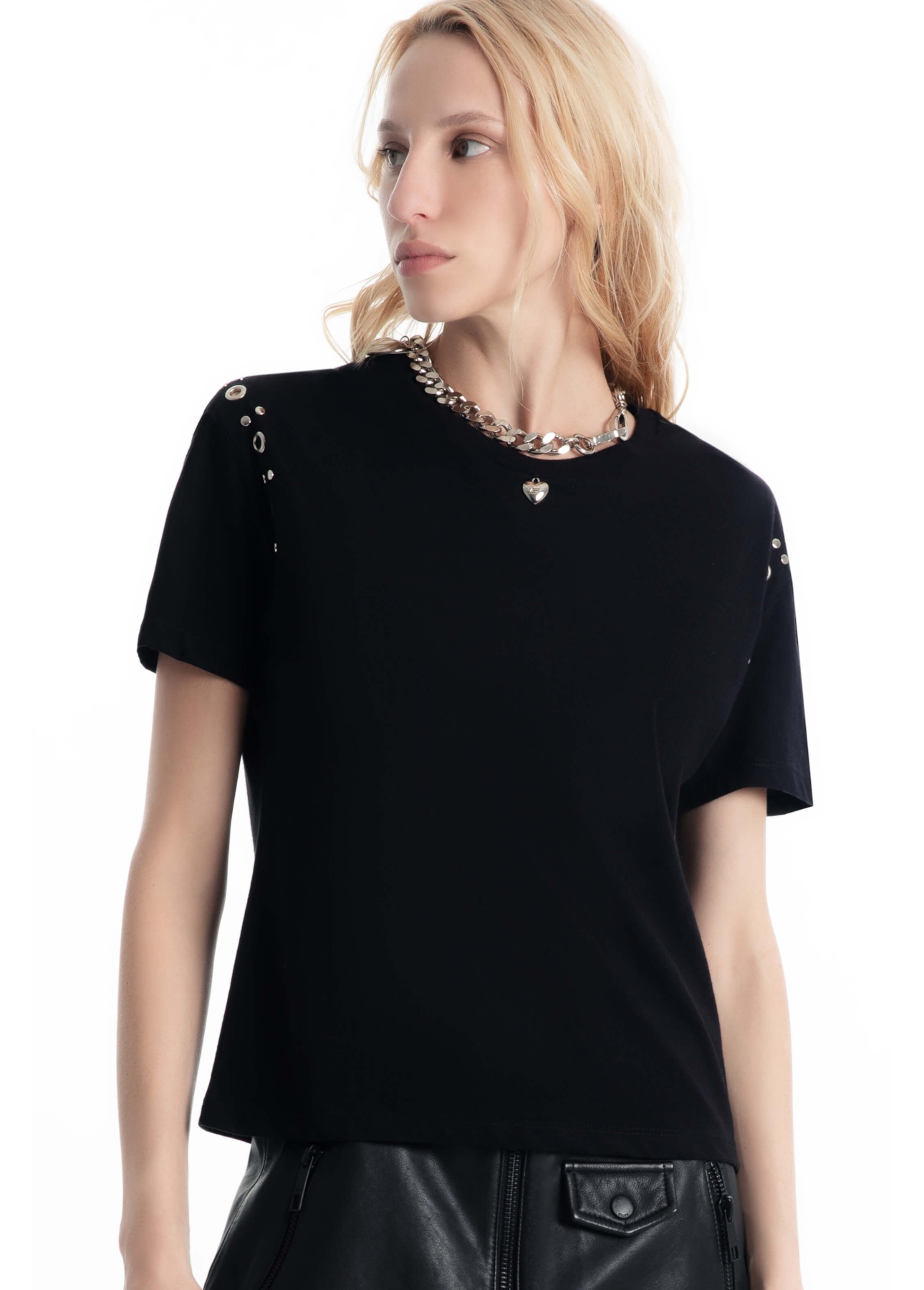 Blusa Boxy Eyelet Preto