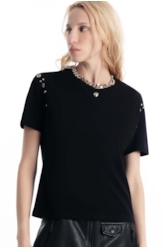 Blusa Boxy Eyelet Preto