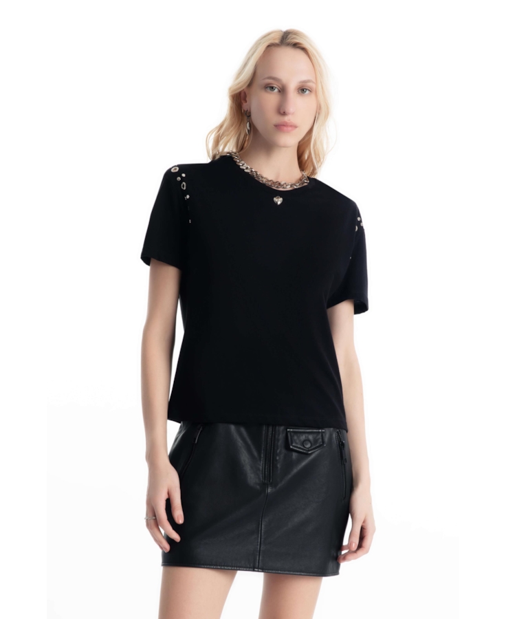 Blusa Boxy Eyelet Preto