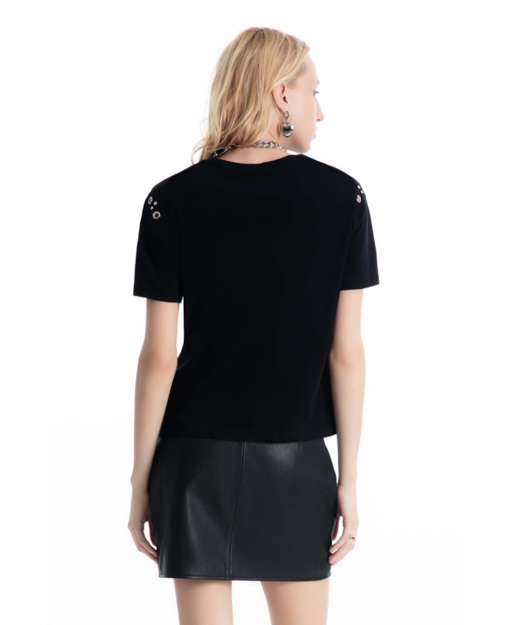 Blusa Boxy Eyelet Preto