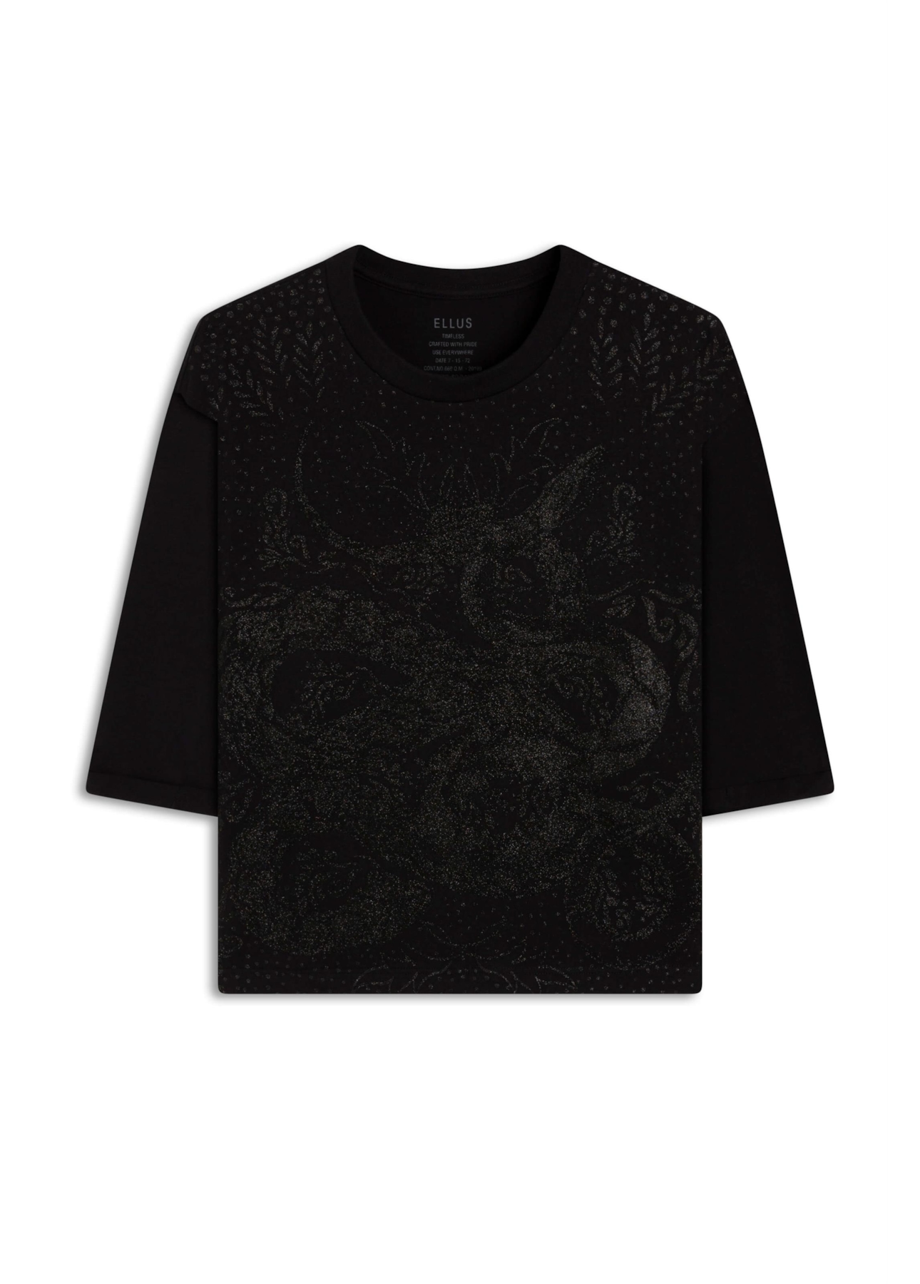Blusa Boxy Glitter Snake Preto