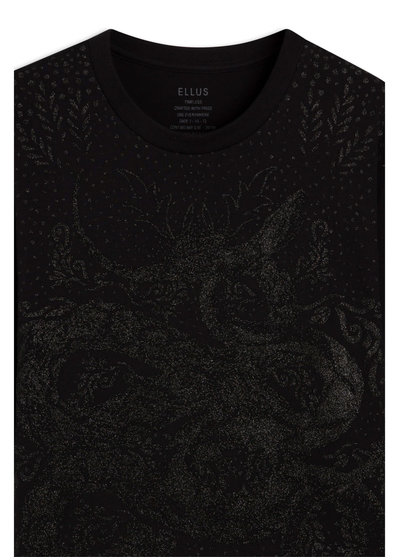 Blusa Boxy Glitter Snake Preto